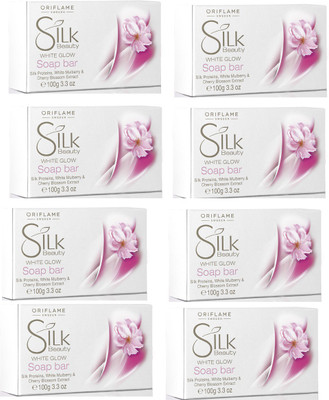 

Oriflame Sweden Silk Beauty White Glow bars-set(800 g, Pack of 8)
