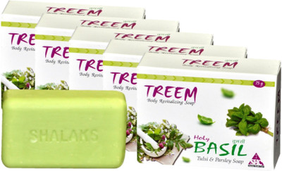 Shalaks Healthcare Treem Holy Basil Body Revitalizing Soap - 75 g (Pack of 5)(375 g, Pack of 5)