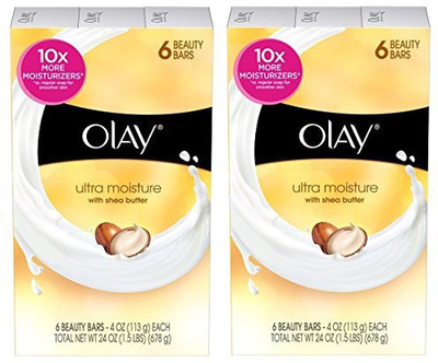 

Olay Ultra Moisture with Shea Butter Beauty Bar Soap 6 Bars (Pack of 2) Total 12 Bars(678 g)