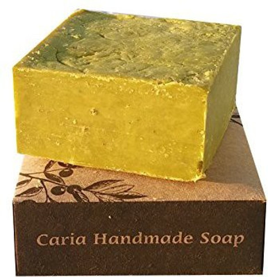 

Caria Handmade Soap Olive and Wild Pistacia Oil (Bittim) 100% Natural Traditional Castile Soap Bar From Siirt Mardin Turkey(130 g, Pack of 2)