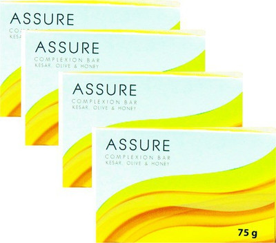

Assure Complexion Bar-Kesar,Honey & Olive - Pack of 4 Each 75gm(300 g, Pack of 4)