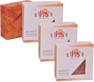

IHA Ayurvedic Honey Moisturising Soap - Pack of 3 - Premium Herbal(375 g, Pack of 3)