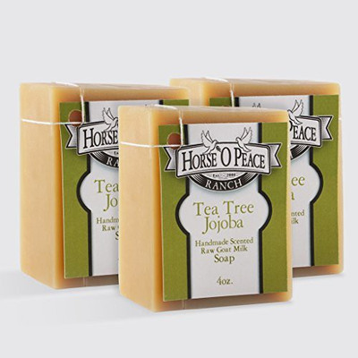 

Horse 'O Peace Ranch Handmade Herbal 100% Raw Goat Milk Tea Tree Jojoba Soap(127.53 g, Pack of 3)