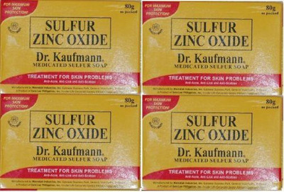 

Dr. Kauffman Soap Lot of 4 Dr. Kaufmann Medicated Sulfur Soap(80 g, Pack of 4)