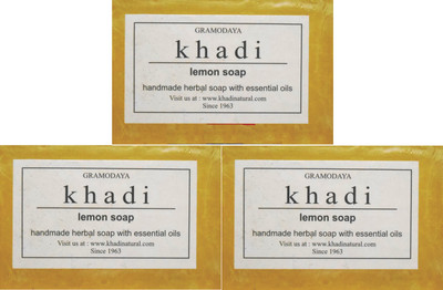 Khadi Herbal Handmade Lemon Soap - Pack of 3(375 g, Pack of 3) available at flipkart for Rs.190
