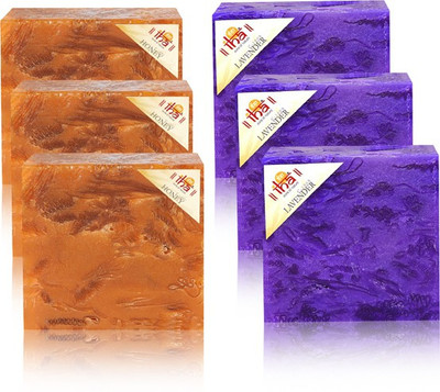 

IHA Ayurvedic Honey & Lavender Soap Triple Pack of 6 Herbal Natural(750 g, Pack of 6)