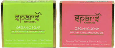 

Spars Naturals - Organic Multani Soap Patchouli Oil + Lemon Leaf (Pack of 2)(200 g, Pack of 2)