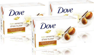 Dove Shea Butter Cream Beauty Bathing Bar (135g - pack of 3) Shea Butter(405 g, Pack of 3)