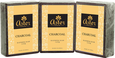 

Aster Luxury Charcoal Bathing Bar 125g - Pack of 3(125 g, Pack of 3)