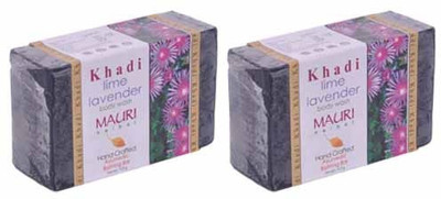 Khadi Mauri Lime-Lavender Soap - Pack of 2 - Premium Handcafted Herbal(250 g, Pack of 2)