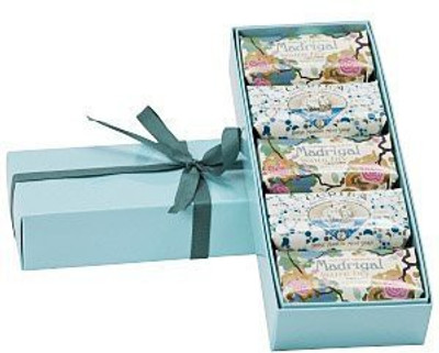 

Claus Porto 5 Mini Soaps Blue Gift Box Set (madrigal / Cerin(300 g, Pack of 5)