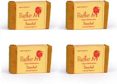 

Rustic Art Organic Sandal Soap(400 g, Pack of 4)