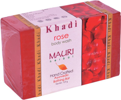 

Khadi Mauri Premium Handcrafted Rose Herbal Body Wash Soap(125 g)