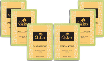 

Aster Luxury Handmade Sandalwood Soap - Pack of 6(750 g, Pack of 6)