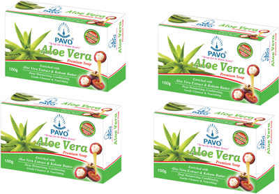 

Pavo Aloe Vera Premium Soap (Pack of 4)(400 g, Pack of 4)