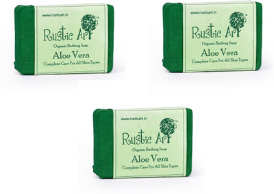 

Rustic Art Organic Aloe Vera Soap(300 g, Pack of 3)