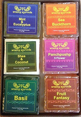 

Amazing Ayurveda Premium Assorted Handmade Soap Soap Sampler. Contains 6 Unique Flavors(51 ml)