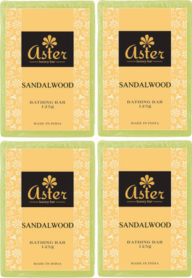 

Aster Luxury Sandalwood Bathing Bar 125g - Pack of 4(500 g, Pack of 4)