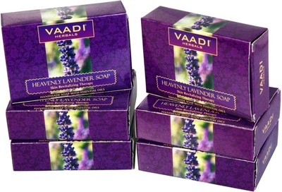 

Vaadi Herbals Herbals Heavenly Lavender Soap with Rosemary Extract - Pack of 5(75 g, Pack of 6)