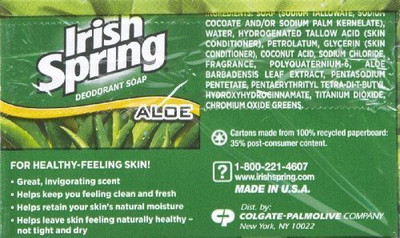 

Irish Spring 2 Soap Bars With Aloe, 2-ct. Packs(100 g, Pack of 2)