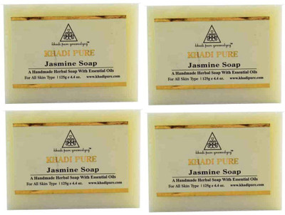 

Khadi Pure Natural Handmade Pure Jasmine Soap with essential Oil(500 g, Pack of 4)