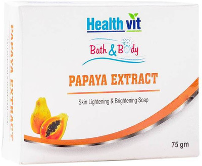 

HealthVit Bath & Body Papaya Extract (Kojic Acid & Glutathione) Skin Whitening Soap 75g(75 g)
