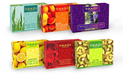 

Vaadi Herbals Exotic Floavors - Pack of 6 Luxurious Handmade Herbals Soaps(75 g, Pack of 6)