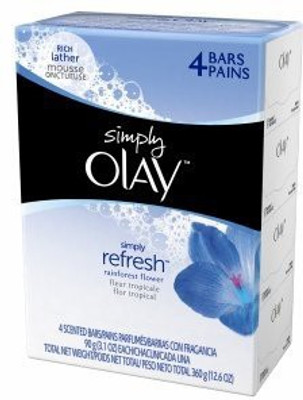 

Simply Olay Refresh Bar Soap Rainforest Flower 4 Bars Rejuvenating Deep Cleanse(360 g, Pack of 4)