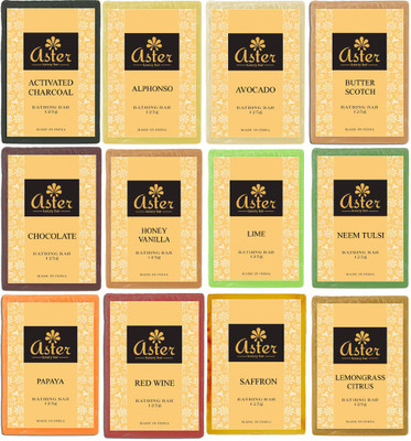 

Aster Luxury Handmade Soap Super Saver Combo of 12(1500 g, Pack of 12)