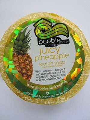 

Bubble Shack Hawaii Loofah Glycerin Soap Juicy Pineapple 4 Bars(100 g, Pack of 4)