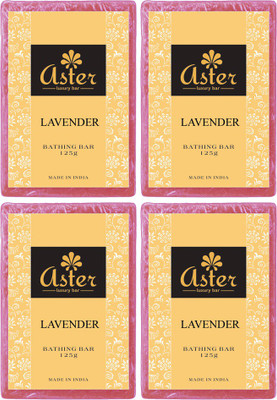 

Aster Luxury Handmade LavenderSoap 125g - Pack of 4(500 g, Pack of 4)