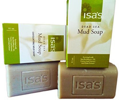 

Isa's Dead Sea Mud Soap & Exfoliating Mud Soap Bundle - Twice the Size of Standard Soap!! All Natural Soap Using Dead Sea Mud - Great Facial Soap - Awesome Organic Soap Option - Try Our Natural Soap Bar Today!(273 ml)