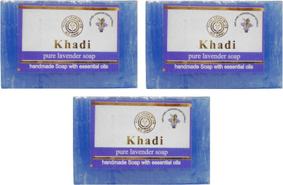 Khadi Herbal NaturalPure Lavender Soap Pack Of 3(375 g, Pack of 3)