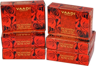 

Vaadi Herbals Herbals Enchanting Rose Soaps with Mulberry Extract - Pack of 5(75 g, Pack of 6)