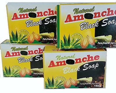 

Awannawear Natural Amonche Black Soap with Shea Butter Bar (Pack of 4)(150 g)