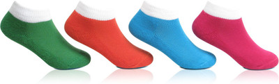 Bonjour Cushioned Girls Self Design Ankle Length Socks(Pack of 4) available at flipkart for Rs.199
