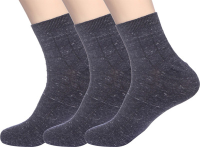 Hans Men Self Design Mid-Calf/Crew(Pack of 3)