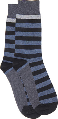 

Graceway Men's Striped Mid-Calf/Crew, Black