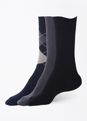 PETER ENGLAND Men Solid Mid-Calf/Crew(Pack of 3)
