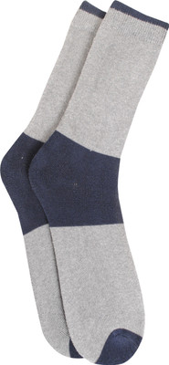 

Bs Spy Towel Lykra (Stretchable) 1 Pair Men's Striped Mid-Calf/Crew, Lgrey