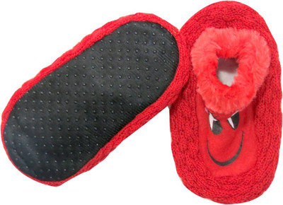 

Neska Moda Boys & Girls Animal Print Peds/Footie/No-Show, Red