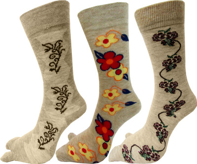 RC. ROYAL CLASS Women Self Design Mid-Calf/Crew(Pack of 3)