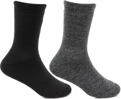 

Bonjour Boys Solid Mid-Calf/Crew, Anthra;black