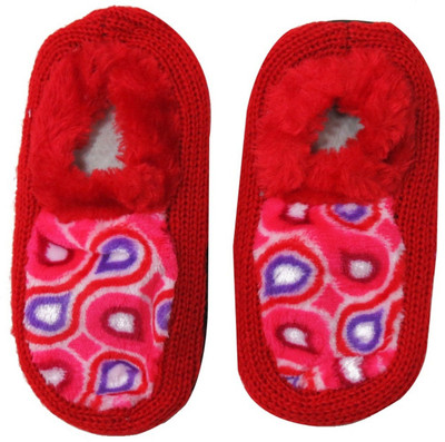 

Neska Moda Boys & Girls Geometric Print Peds/Footie/No-Show, Black;red