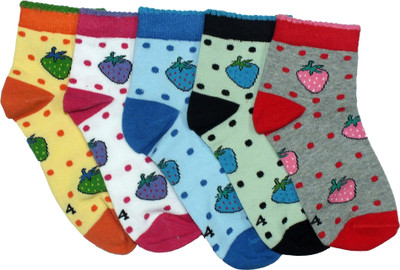 

Marc Girls Graphic Print Ankle Length(Pack of 5, Multicolor