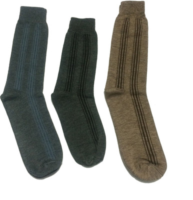 GRACEWAY Men Self Design Mid-Calf/Crew(Pack of 3)