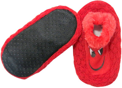 

Neska Moda Boys & Girls Solid Peds/Footie/No-Show, Black;red