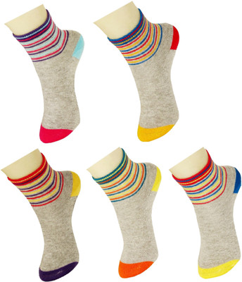 

Neska Moda Boys & Girls Striped Ankle Length(Pack of 5, Grey