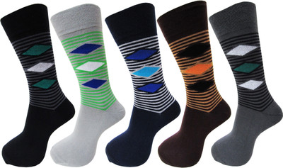 RC. ROYAL CLASS Men Self Design Mid-Calf/Crew(Pack of 5)