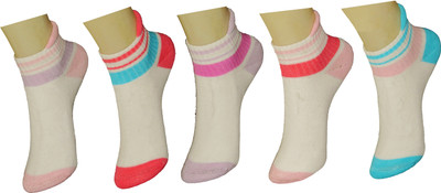 

Neska Moda Boys & Girls Solid Ankle Length(Pack of 5, Blue;pink;red;white
